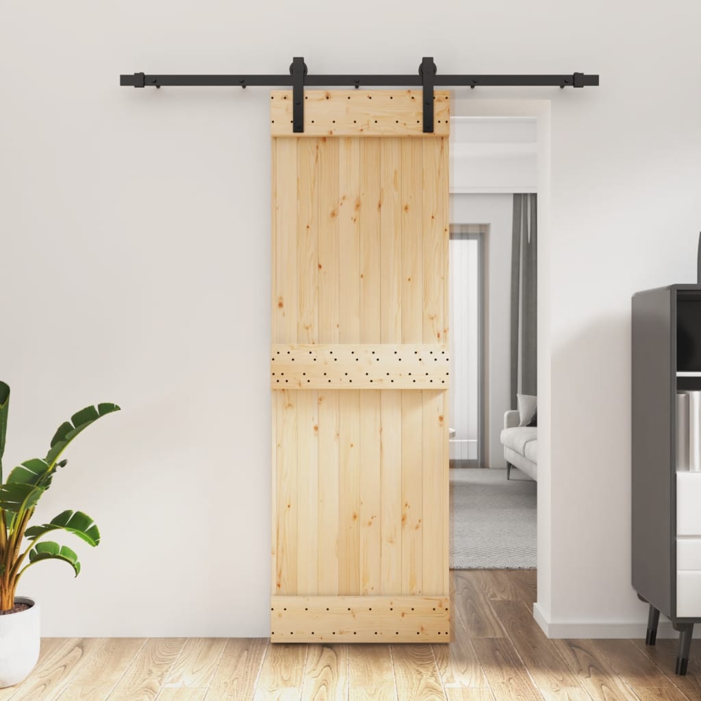 VidaXL Schiebetür mit Beschlägen 70x210 cm massives Kiefernholz
