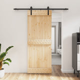 VidaXL Schiebetür mit Beschlägen 80x210 cm massives Kiefernholz