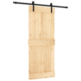 VidaXL Schiebetür mit Beschlägen 85x210 cm massives Kiefernholz