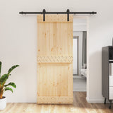 VidaXL Schiebetür mit Beschlägen 85x210 cm massives Kiefernholz