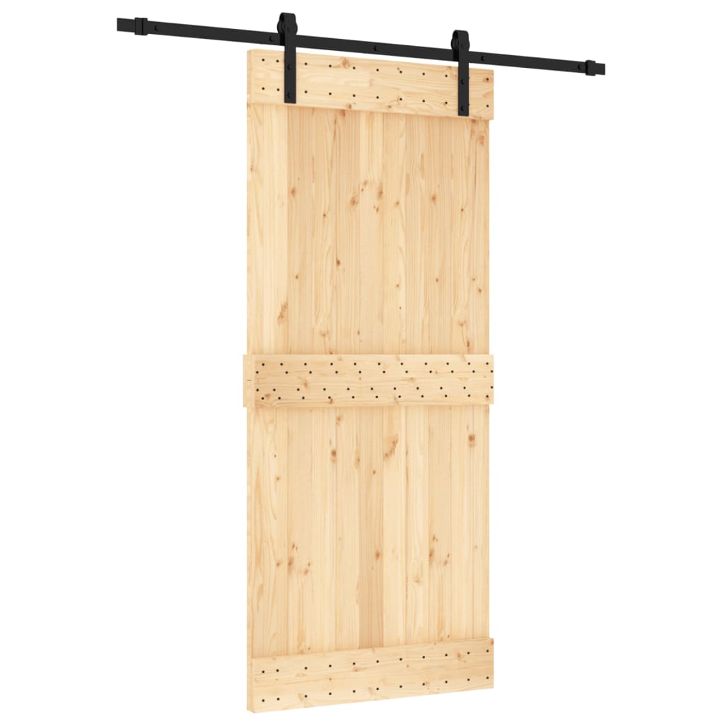 VidaXL Schiebetür mit Beschlägen 90x210 cm massives Kiefernholz