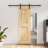 VidaXL Schiebetür mit Beschlägen 70x210 cm massives Kiefernholz