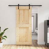 VidaXL Schiebetür mit Beschlägen 85x210 cm massives Kiefernholz