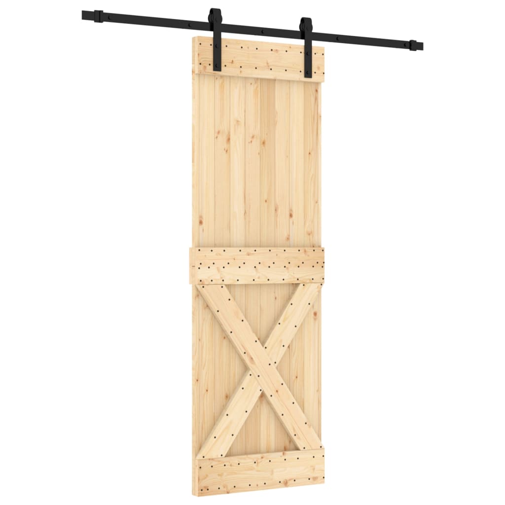 VidaXL Schiebetür mit Beschlägen 70x210 cm massives Kiefernholz