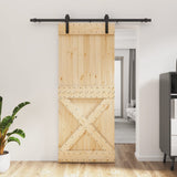 VidaXL Schiebetür mit Beschlägen 85x210 cm massives Kiefernholz