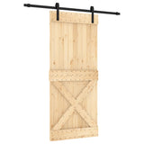 VidaXL Schiebetür mit Beschlägen 90x210 cm massives Kiefernholz