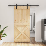 VidaXL Schiebetür mit Beschlägen 90x210 cm massives Kiefernholz