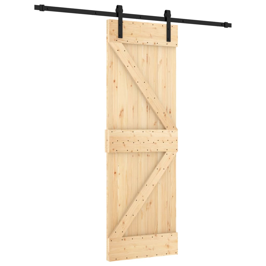 VidaXL Schiebetür mit Beschlägen 70x210 cm massives Kiefernholz
