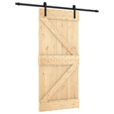 VidaXL Schiebetür mit Beschlägen 95x210 cm massives Kiefernholz