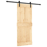 VidaXL Schiebetür mit Beschlägen 85x210 cm massives Kiefernholz