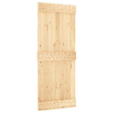 VidaXL Schiebetür mit Beschlägen 85x210 cm massives Kiefernholz