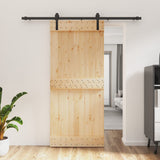 VidaXL Schiebetür mit Beschlägen 90x210 cm massives Kiefernholz