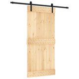 VidaXL Schiebetür mit Beschlägen 95x210 cm massives Kiefernholz