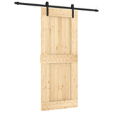 VidaXL Schiebetür mit Beschlägen 85x210 cm massives Kiefernholz