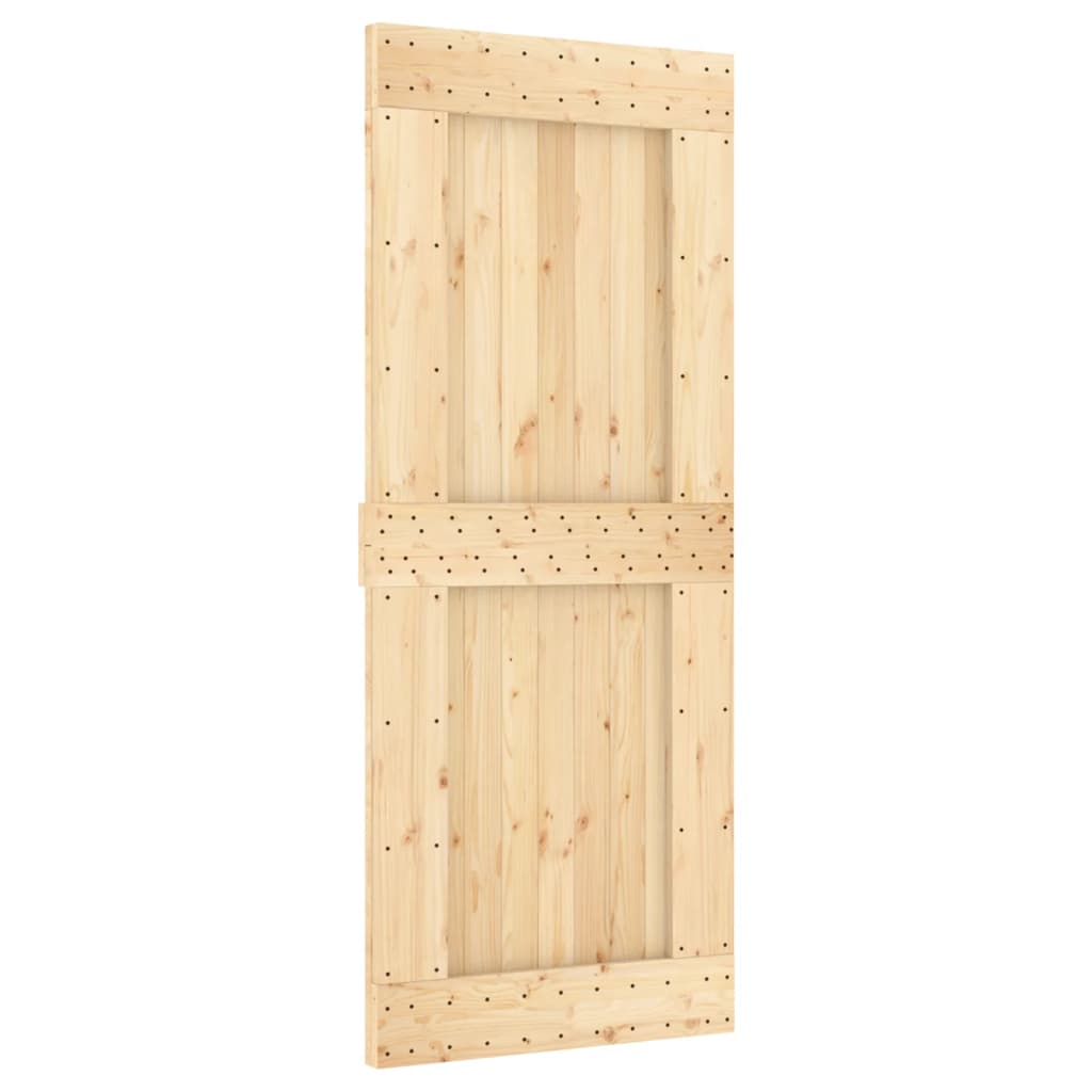 VidaXL Schiebetür mit Beschlägen 85x210 cm massives Kiefernholz