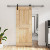 VidaXL Schiebetür mit Beschlägen 85x210 cm massives Kiefernholz