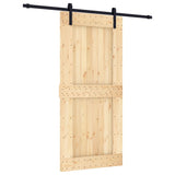 VidaXL Schiebetür mit Beschlägen 95x210 cm massives Kiefernholz
