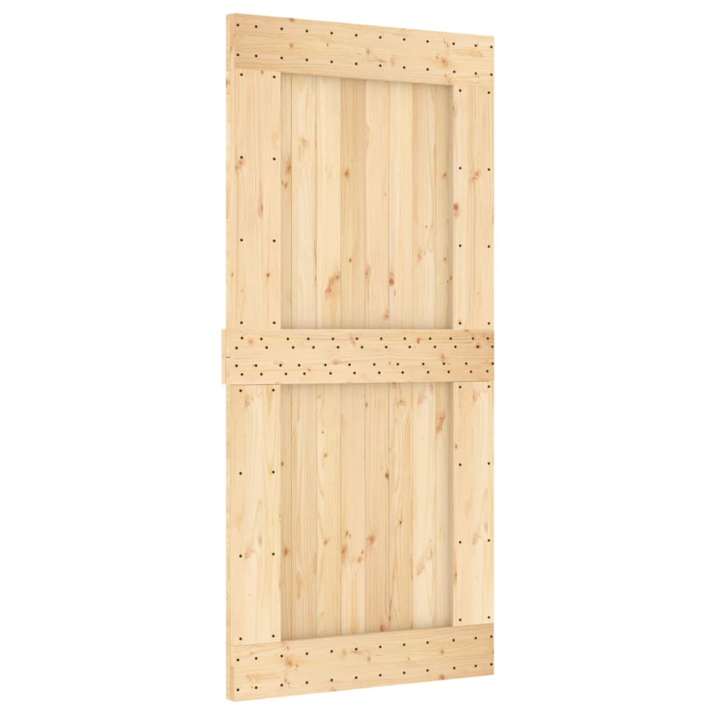 VidaXL Schiebetür mit Beschlägen 95x210 cm massives Kiefernholz
