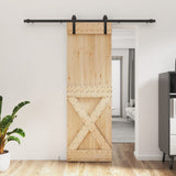 VidaXL Schiebetür mit Beschlägen 70x210 cm massives Kiefernholz
