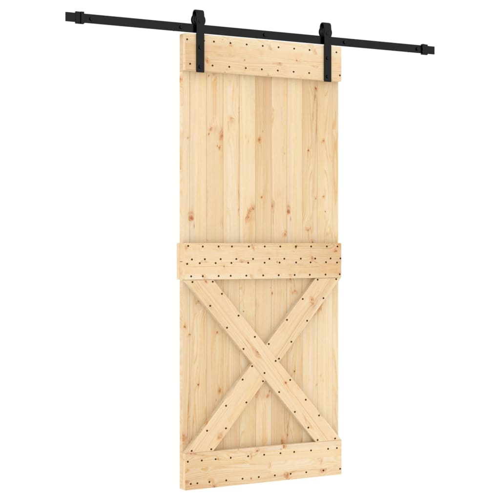 VidaXL Schiebetür mit Beschlägen 85x210 cm massives Kiefernholz