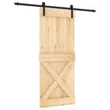 VidaXL Schiebetür mit Beschlägen 85x210 cm massives Kiefernholz