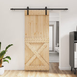 VidaXL Schiebetür mit Beschlägen 85x210 cm massives Kiefernholz