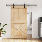 VidaXL Schiebetür mit Beschlägen 100x210 cm massives Kiefernholz