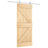 VidaXL Schiebetür mit Beschlägen 85x210 cm massives Kiefernholz