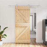 VidaXL Schiebetür mit Beschlägen 85x210 cm massives Kiefernholz