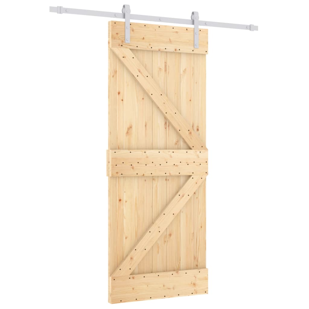 VidaXL Schiebetür mit Beschlägen 80x210 cm massives Kiefernholz