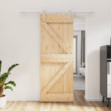 VidaXL Schiebetür mit Beschlägen 80x210 cm massives Kiefernholz