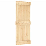 VidaXL Schiebetür mit Beschlägen 80x210 cm massives Kiefernholz