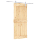 VidaXL Schiebetür mit Beschlägen 90x210 cm massives Kiefernholz