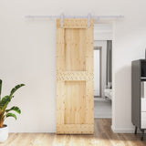 VidaXL Schiebetür mit Beschlägen 70x210 cm massives Kiefernholz