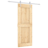 VidaXL Schiebetür mit Beschlägen 80x210 cm massives Kiefernholz