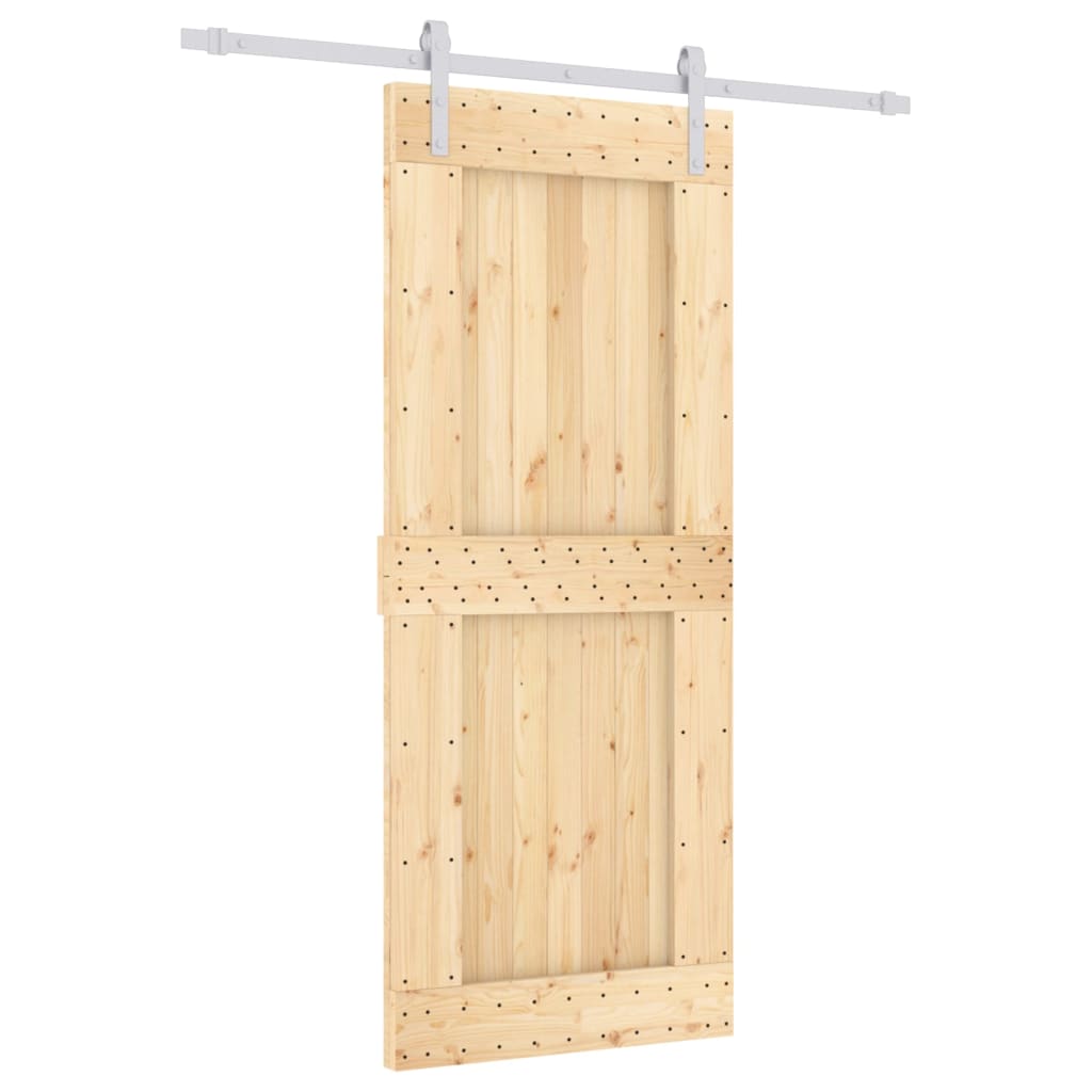 VidaXL Schiebetür mit Beschlägen 85x210 cm massives Kiefernholz