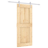 VidaXL Schiebetür mit Beschlägen 85x210 cm massives Kiefernholz