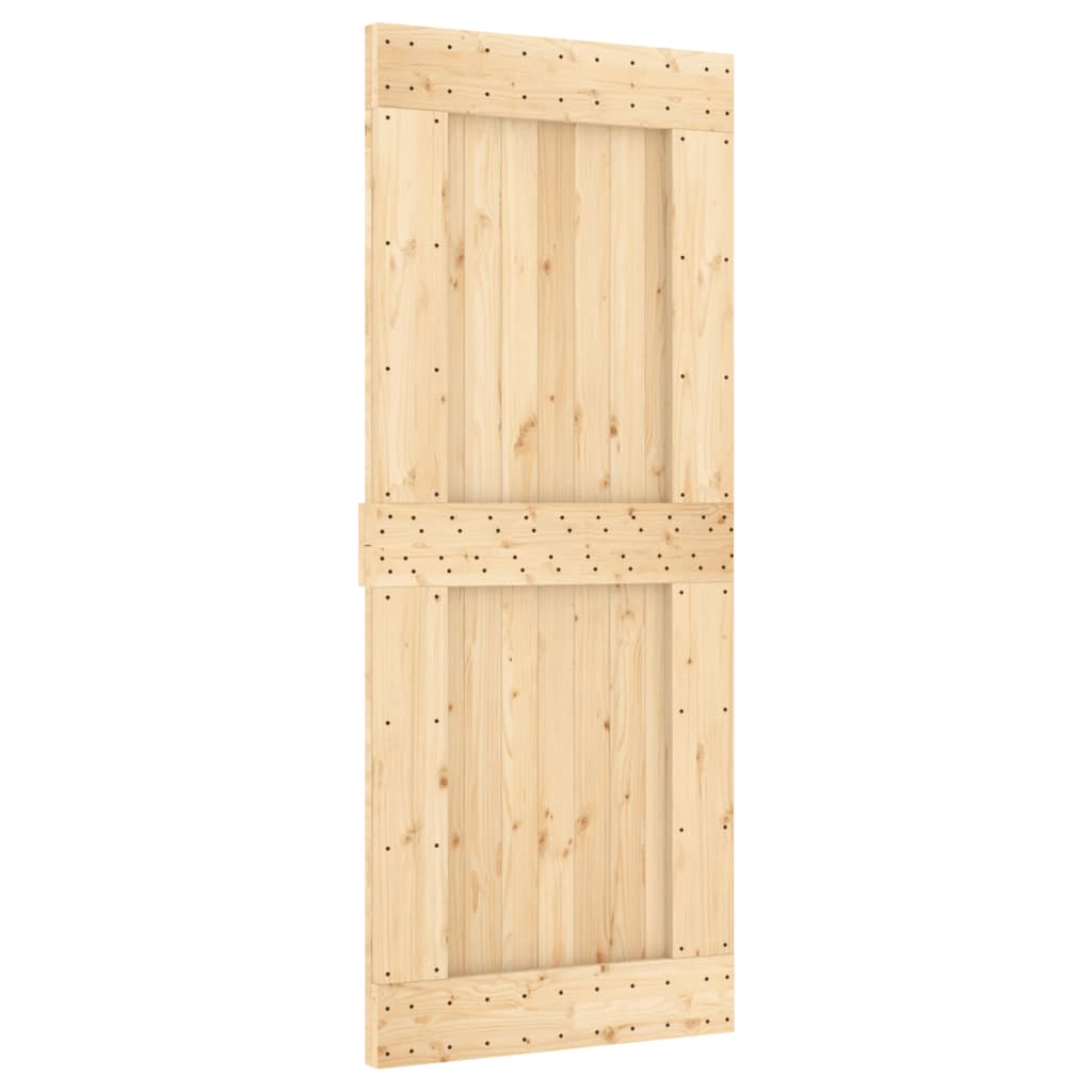 VidaXL Schiebetür mit Beschlägen 85x210 cm massives Kiefernholz