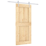 VidaXL Schiebetür mit Beschlägen 90x210 cm massives Kiefernholz