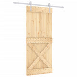 VidaXL Schiebetür mit Beschlägen 90x210 cm massives Kiefernholz