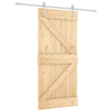 VidaXL Schiebetür mit Beschlägen 95x210 cm massives Kiefernholz