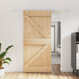 VidaXL Schiebetür mit Beschlägen 95x210 cm massives Kiefernholz