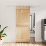 VidaXL Schiebetür mit Beschlägen 80x210 cm massives Kiefernholz
