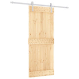 VidaXL Schiebetür mit Beschlägen 85x210 cm massives Kiefernholz