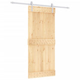 VidaXL Schiebetür mit Beschlägen 90x210 cm massives Kiefernholz