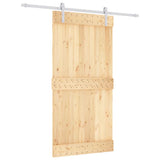 VidaXL Schiebetür mit Beschlägen 100x210 cm massives Kiefernholz