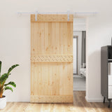 VidaXL Schiebetür mit Beschlägen 100x210 cm massives Kiefernholz