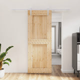 VidaXL Schiebetür mit Beschlägen 80x210 cm massives Kiefernholz