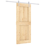 VidaXL Schiebetür mit Beschlägen 85x210 cm massives Kiefernholz