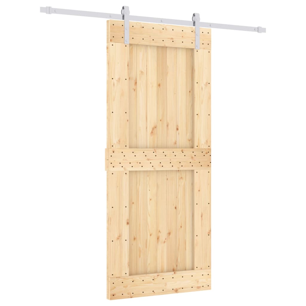 VidaXL Schiebetür mit Beschlägen 90x210 cm massives Kiefernholz